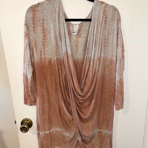 Tye Dye Long Sleeve Draped Tunic